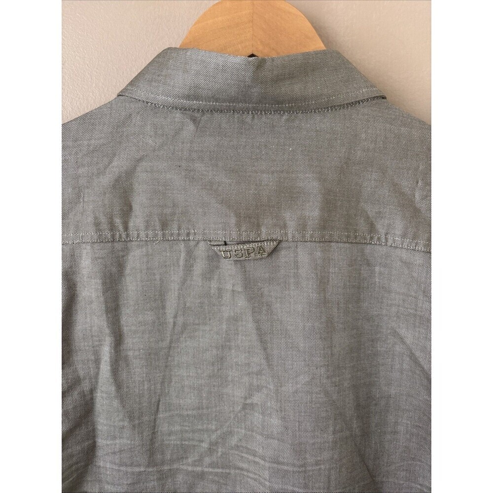 U.S. Polo Assn Men’s Size L Gray Button Down Shirt Slim Fit Long Sleeve Casual - Picture 7 of 7